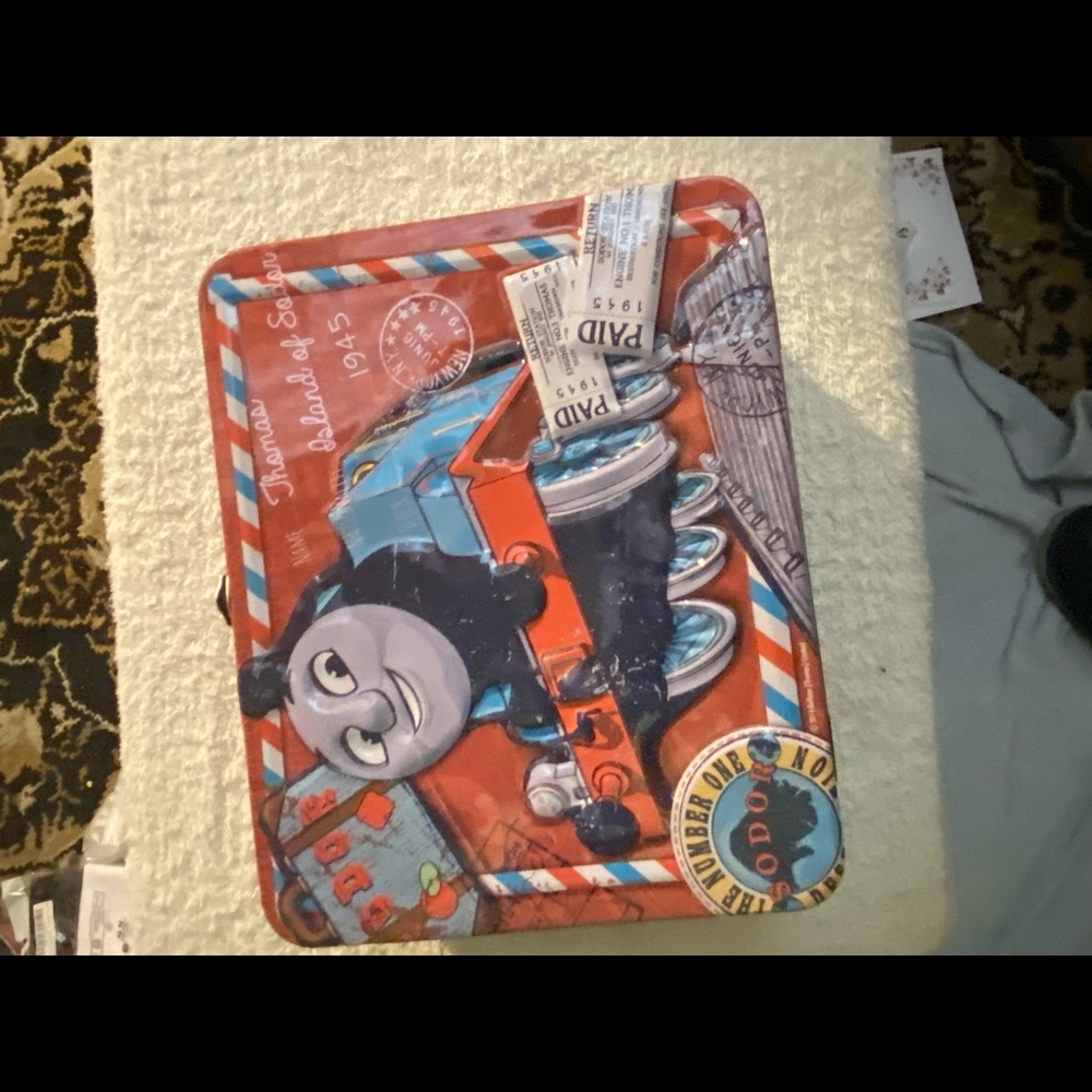 A collectible item 1945 Thomas the train lunchbox
